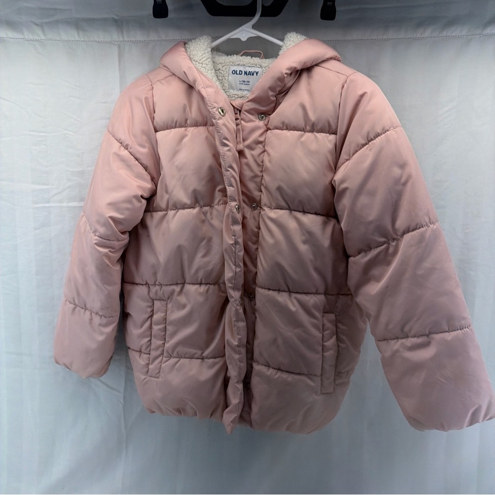 Old Navy Blush Pink Kids Puffer Coat